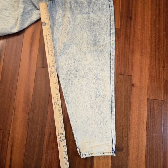 Vintage 80s Women's Acid Wash Bareback High Waist Jeans Sz 13 Hiphop Punk Grunge - Picture 6 of 16